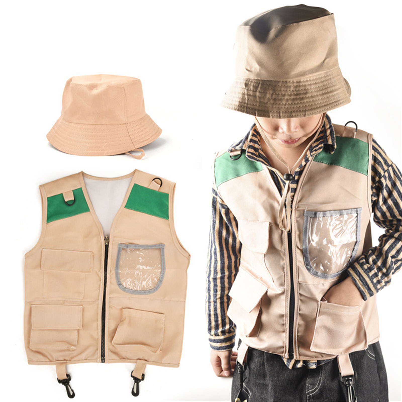 Outdoor Adventure With Kids - Outdoor Children'S Adventure Suit Khaki Vest