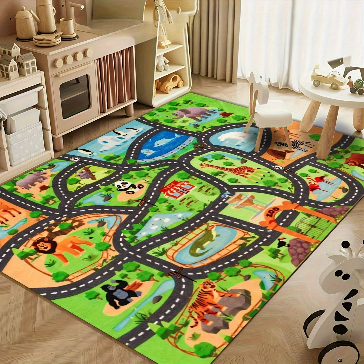 Outdoor Adventure With Kids - Vibrant Zoo Animal Adventure Print Kids