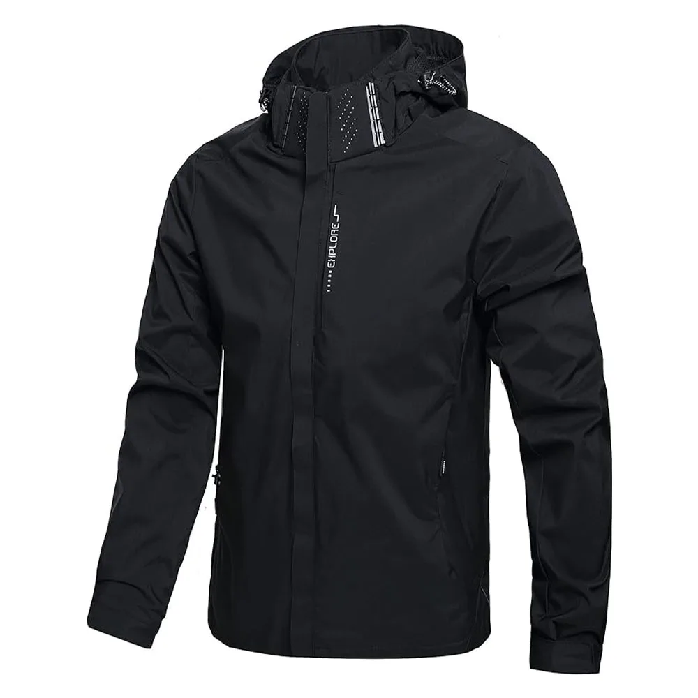 Men's Waterproof Rain Jacket L - Outdoor Adventure Hat ulasan dan harga