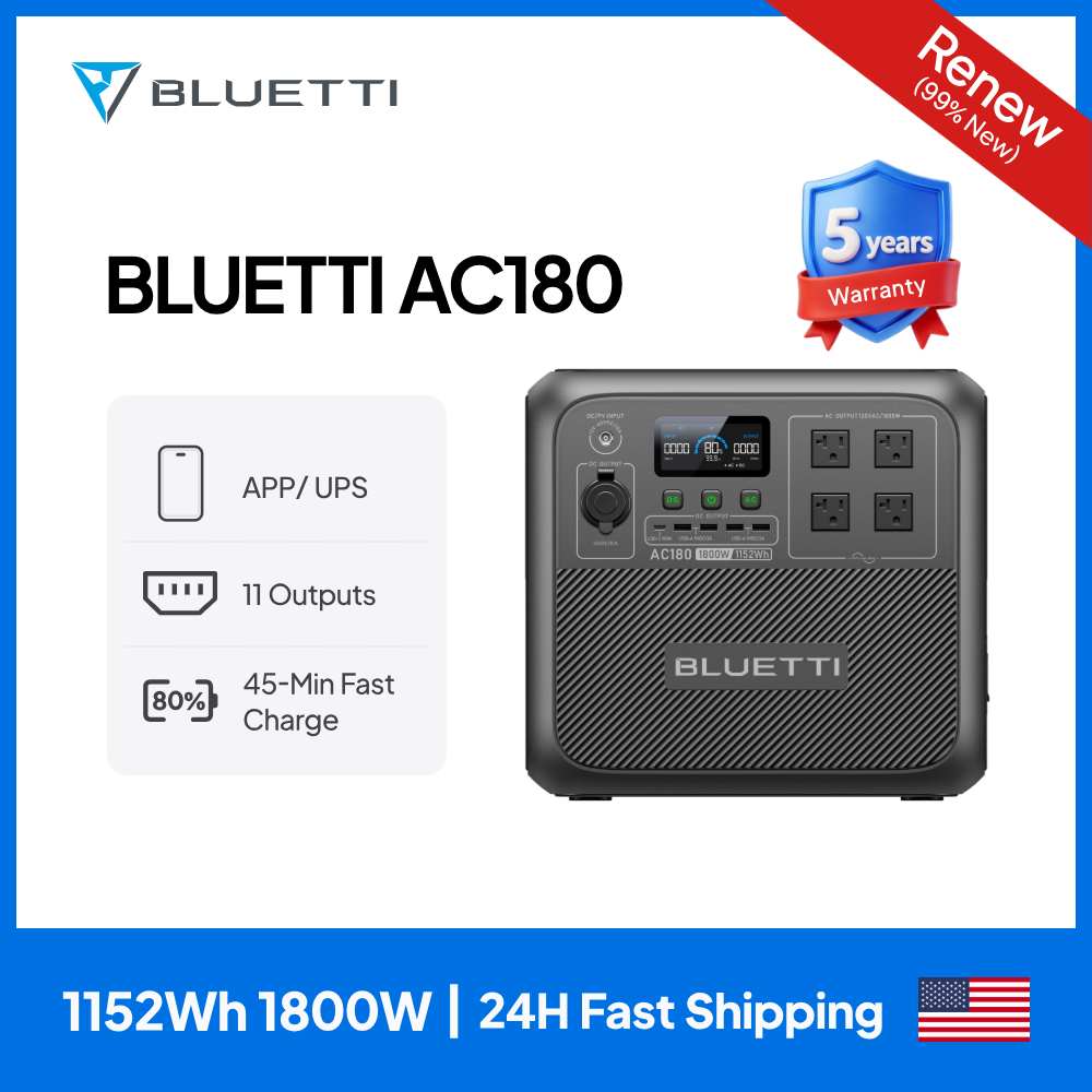 【RENEW】BLUETTI AC180 Solar Por - Outdoor Adventure Kit ulasan dan harga
