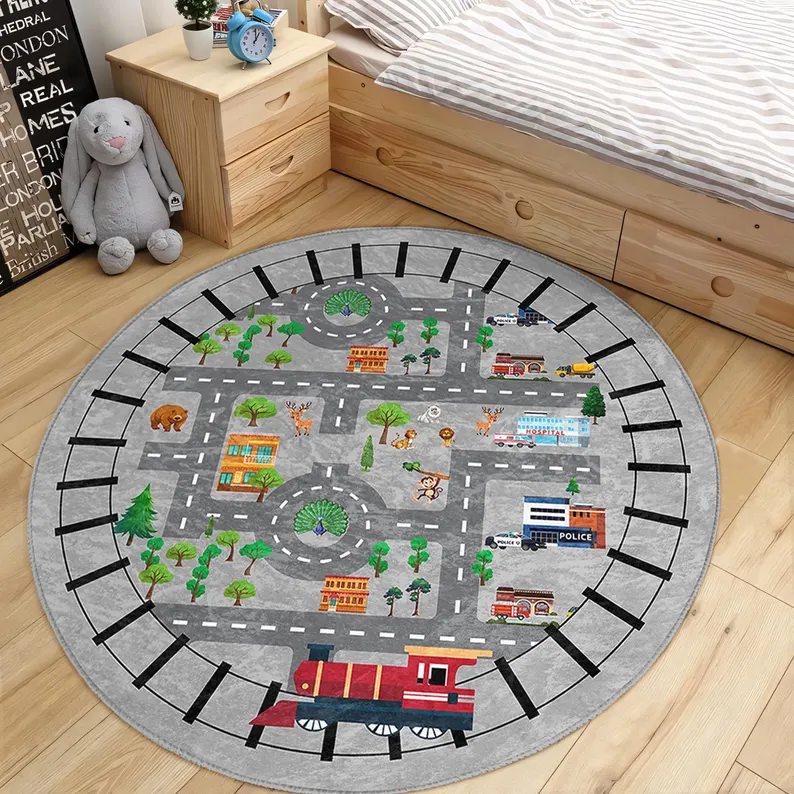 Roadway Toddler Room Round Rug - Outdoor Adventure For Toddlers ulasan dan harga