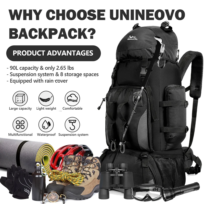 Large 90L Travel Backpack Mili - Outdoor Adventure Kit ulasan dan harga