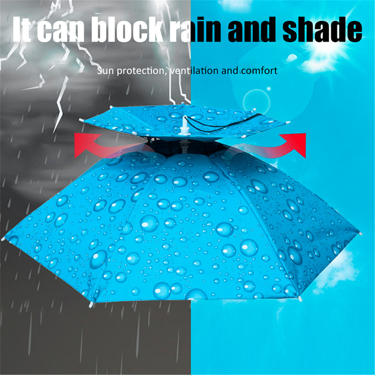 Rain Umbrella Hat Foldable Sun - Outdoor Adventure Hat ulasan dan harga