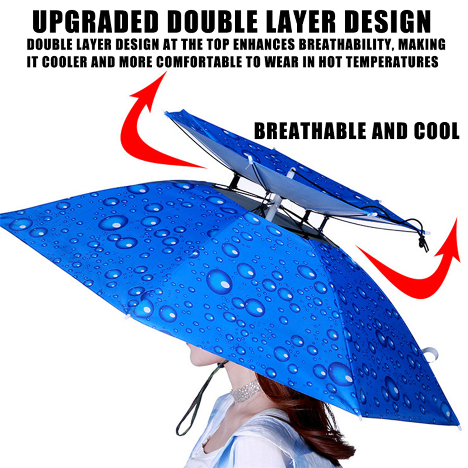 Rain Umbrella Hat Foldable Sun - Outdoor Adventure Hat ulasan dan harga