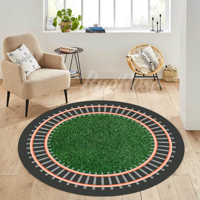 Round Kids Train Rug, Nursery  - Outdoor Adventure For Toddlers ulasan dan harga